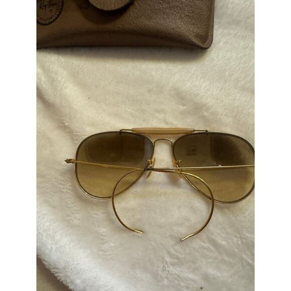 Vintage B&L Ray-Ban Outdoorsman Aviator Gold B-15 Brown Lens Sunglasses USA - Picture 1 of 4